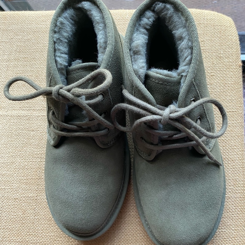 UGG Olive Ankle Boots with Shearling Lining
